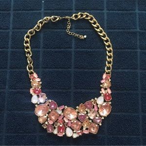 Peach pink gold statement necklace